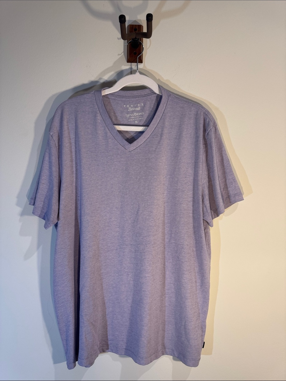 Lucky Brand Men's V-Neck Tee in Light Lavender